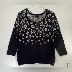 Leopard Print Knit Sweater NWT